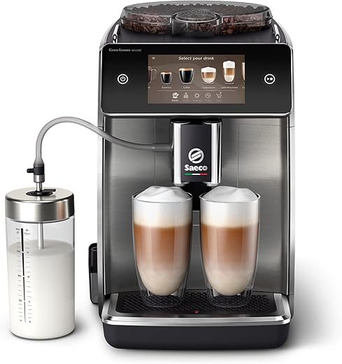 Saeco GranAroma Deluxe Volautomatische Espressomachine - met Wifi-Connectiviteit - 18 Koffievariaties, Intuïtief Touchdisplay, 6 Gebruikersprofielen, Molen met Keramisch Maalwerk (SM6685/00)